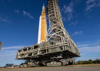 Watch Artemis II roll out aboard the heaviest vehicle on Earth
