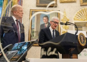 ‘I’m not political’: Tim Cook says his 24-karat gift to Trump wasn’t a political statement, but that Apple is a ‘proud American company’