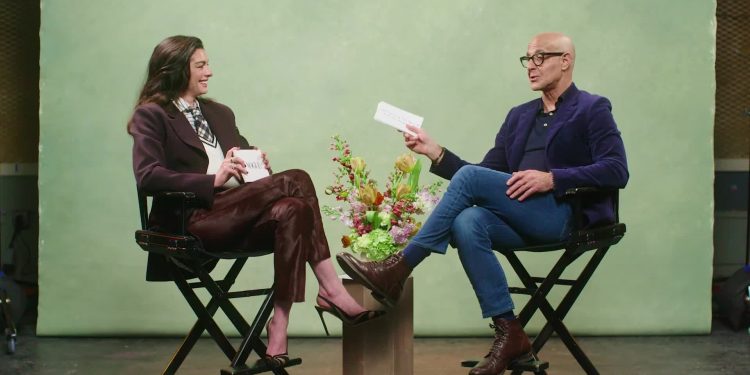 Anne Hathaway and Stanley Tucci Talk Chelsea Boots and Cocktails in the Latest ‘Off the Cuff’