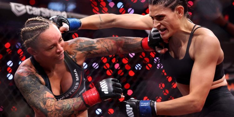 Alex Pereira embraces his sister after she wins split decision on Ronda Rousey’s comeback card
