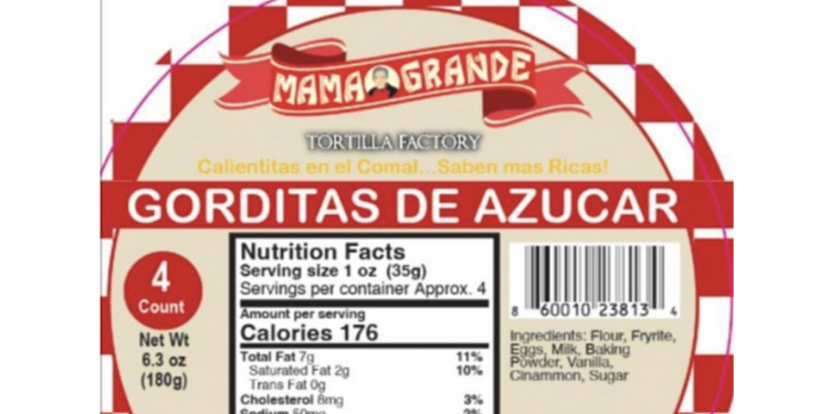 Gorditas recalled because of undeclared allergens