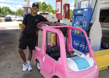 Handyman adapts Barbie Dream Camper to handle soaring gas prices