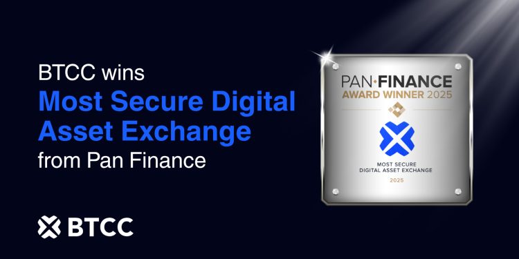 BTCC Wins Most Secure Digital Asset Exchange by Pan Finance, Marking 15 Years of 0 Security Breaches