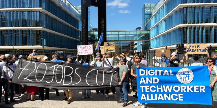‘We’re Just Getting the Crumbs Here’: Contractors Protest Layoffs at Meta’s European Headquarters