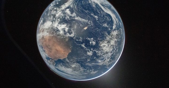 A Moonlit Earth as Seen From Artemis II