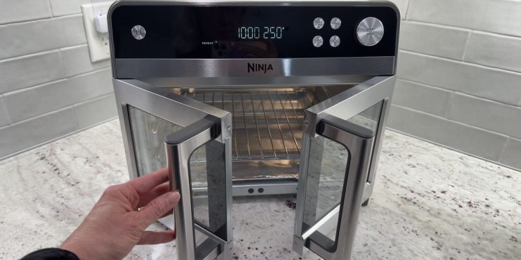 Ninja French Door Air Fryer and Countertop Oven does it all — but it cooks faster than you might expect, so you’ll need to keep an eye on it