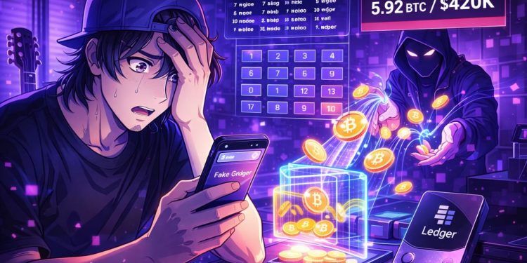 Musician Loses $420K In Bitcoin After Fake Ledger App Scam Exposes Wallet Vulnerabilities