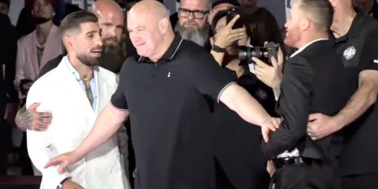 UFC Freedom 250 Press Conference Face-Offs: Topuria shoves Gaethje