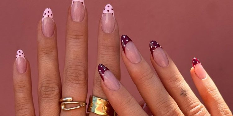 Polka-Dot French Tip Nails Combine Spring’s Cutest Mani Trends