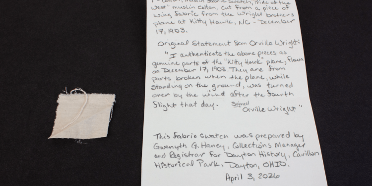 America’s Time Capsule includes fabric from the Wright Brother’s plane, whale bone, poker chips, and more