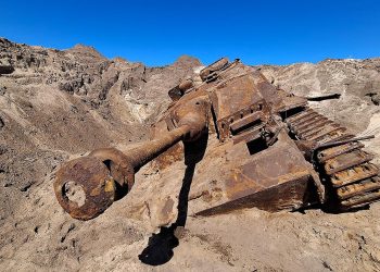 WWII assault tank found buried in sand near the North Sea