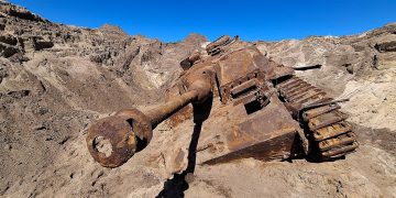 WWII assault tank found buried in sand near the North Sea