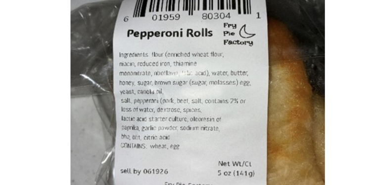 Pepperoni rolls recalled because of undeclared milk