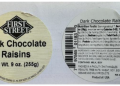 Chocolate raisins recalled because of undeclared peanuts