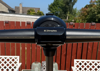 The Dimplex FlexBlade Multi-Directional Bladeless Fan looks like it’s part of a plane, but despite its propeller-like design it may struggle to cool your aircraft hangar