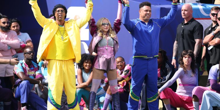 Madonna Played Keeper in Swarovski-Covered Gloves at the 2026 World Cup Halftime Show