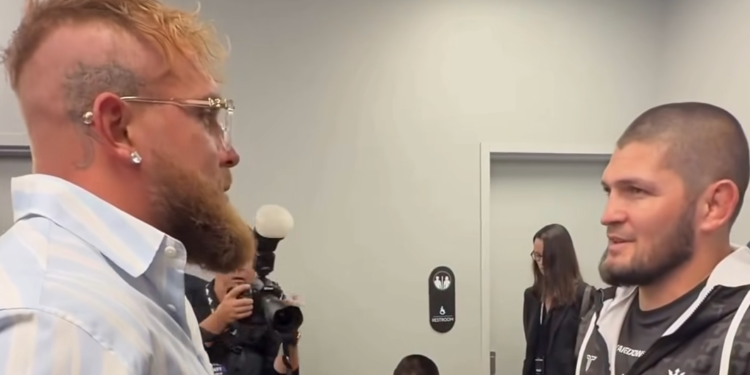 Jake Paul mocks Khabib Nurmagomedov in first meeting since callout for crossover fight