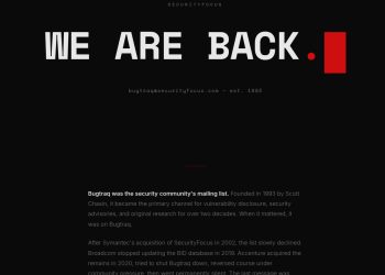 Bugtraq Is Back: The Original Full Disclosure Mailing List Is Live Again