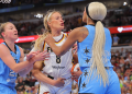 Sky’s DiJonai Carrington ejected after hard foul on Fever’s Sophie Cunningham