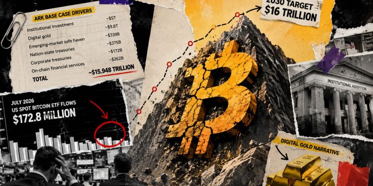 Slowing ETF demand and corporate treasury selling are breaking the math behind Wall Street’s $16 trillion Bitcoin target