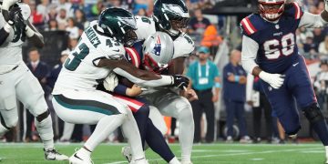 Eagles-Patriots snap counts: Joshua Weru records first NFL sack in second-ever football game of his life
