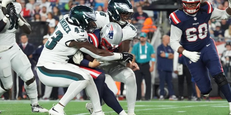 Eagles-Patriots snap counts: Joshua Weru records first NFL sack in second-ever football game of his life