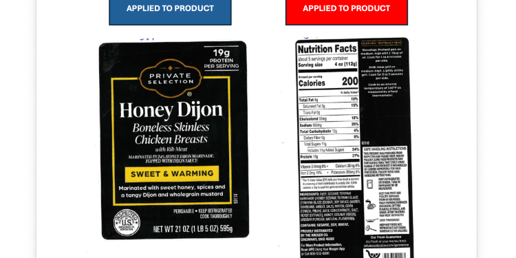 USDA issues warning about chicken breast products with undeclared allergens