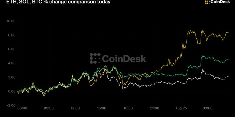 Bitcoin tops $80,000, solana jumps 8% but rally now runs into overbought warning