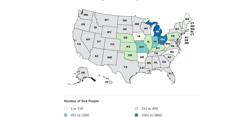 Patient count for parasite outbreak linked to lettuce tops 10,000