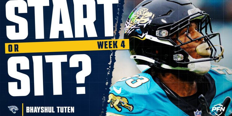 Bhayshul Tuten Fantasy Week 4 Start or Sit: A Defined Hierarchy Makes Him an RB2