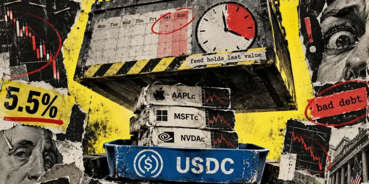 Aave’s live stock-token loans expose USDC lenders to a weekend price gap